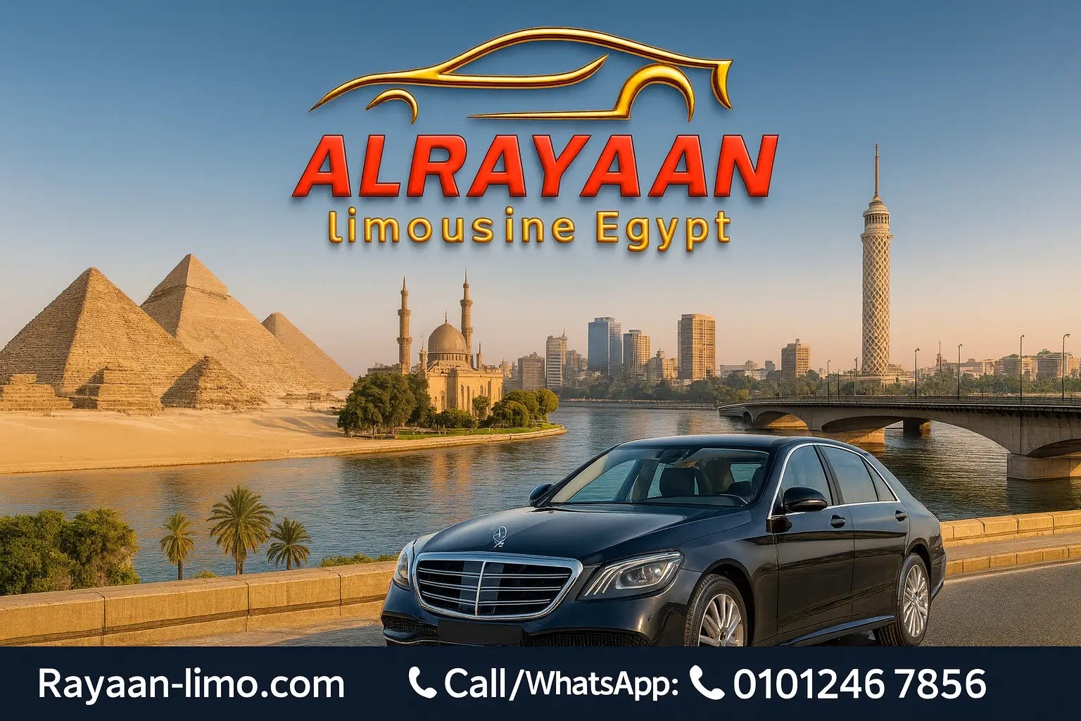 Luxury limousine Egypt airport transfer for international tourists