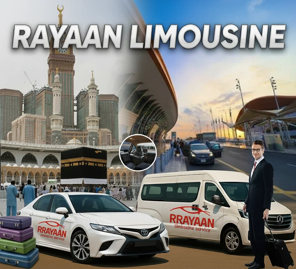 The key advantages of choosing ALRAYAAN Limousine. سائقون محترفون نقل خاص فاخر استلام من فنادق مكة سيارات متنوعه مختلفه Limousine vip