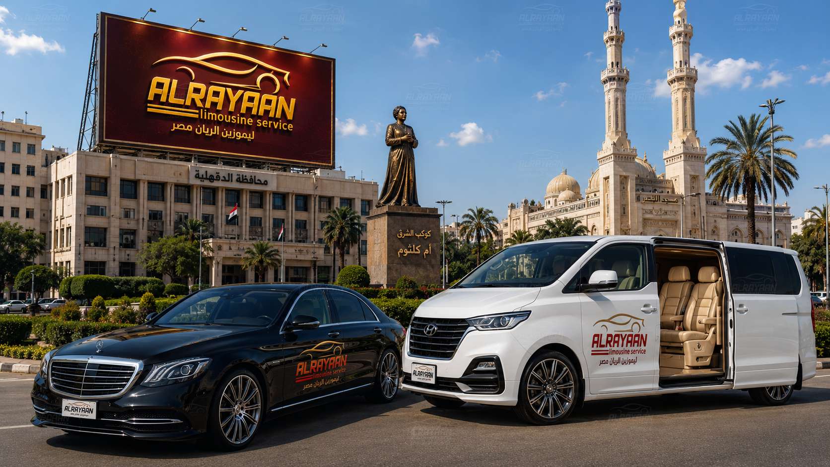 سيارات VIP وفان عائلي لخدمة ليموزين المنصورة ومطار القاهرة